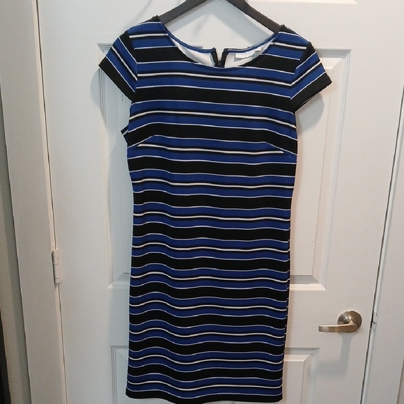 New York & Company Dresses & Skirts - New York & Company Blue and Black Striped Midi Dress